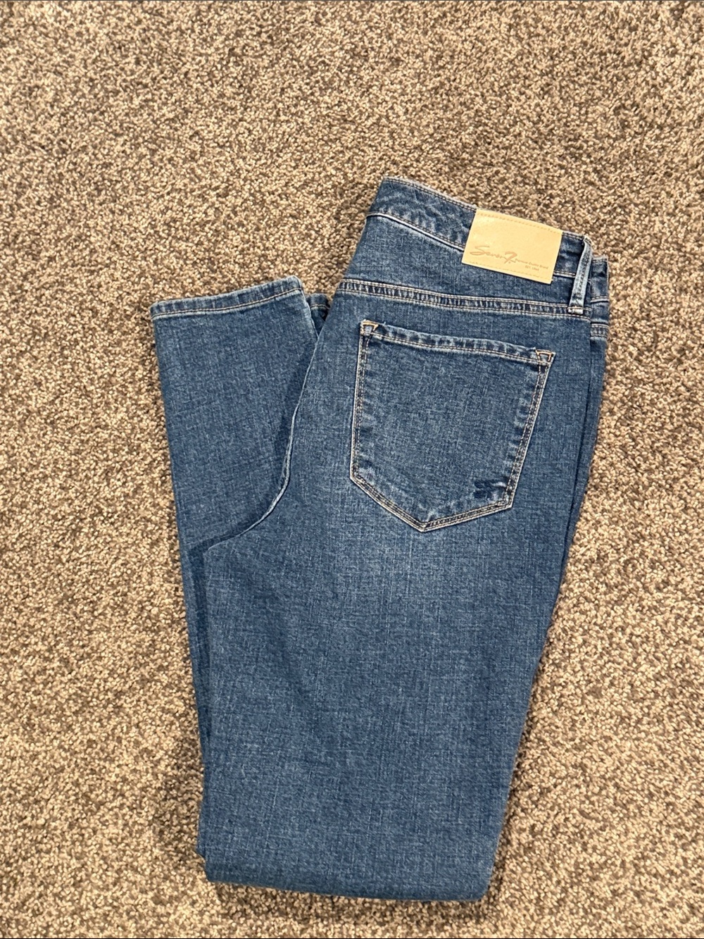 Seven7 Women's Blue Straight-Leg Jeans